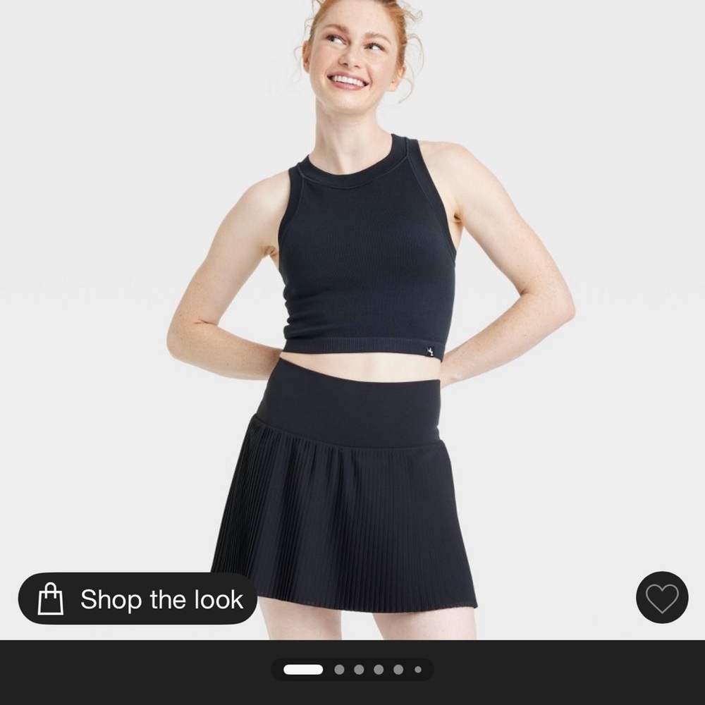 JoyLab Black Ribbed Seamless Support Tank Size M